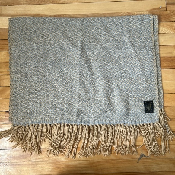 Baby Alpaca scarf shawl made in Peru Pedsa beige blue - Picture 1 of 5